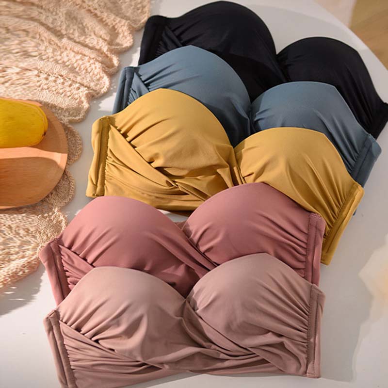 New For Women Red Yellow Lingerie Sets Wireless Cotton Panties Padded Bras Push Up Bra Sets Underwear A B Sexy