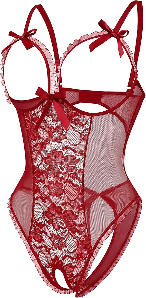 Lingerie for Women One Piece Lace Babydoll Sleepwear Bodysuit