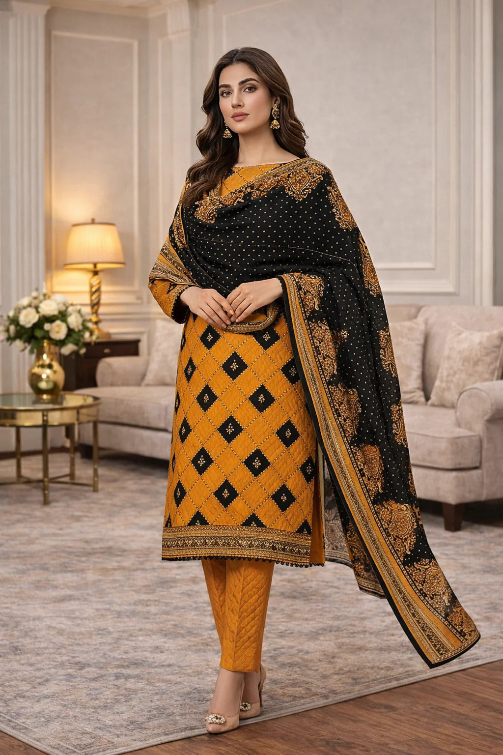 Swiss Lawn Unstitched 3 Piece Suit - A1794