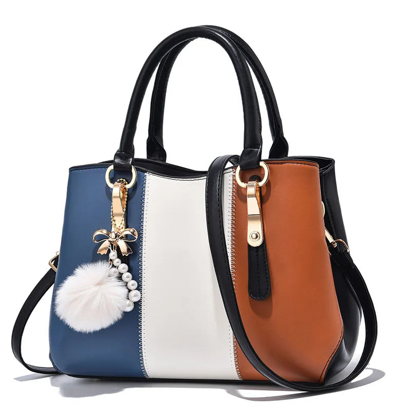 Fashion Three Color Patchwork Women's Bag New Elegant Women's Handbag Large Capacity Designer Shoulder Bag Women's Crossbody Bag
