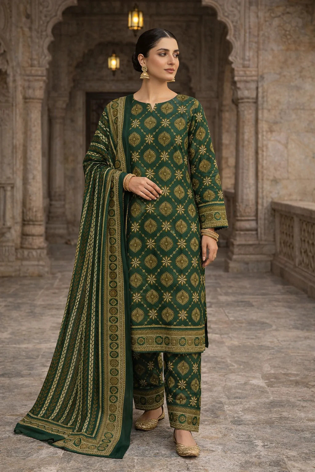 Swiss Lawn Unstitched 3 Piece Suit - A1764