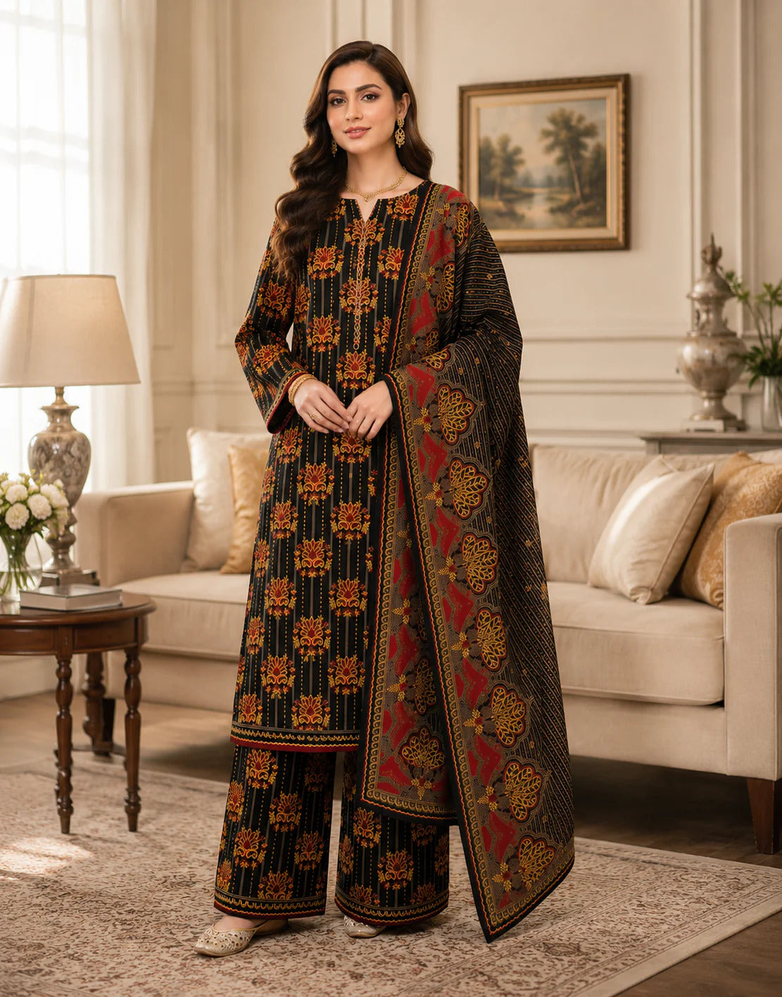 Swiss Lawn Unstitched 3 Piece Suit - A1765