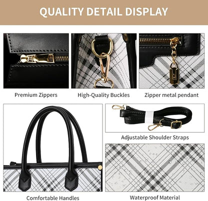 Handbags for Women, 3Pcs Women's Handbags Fashion PU Leather, Tote Shoulder Top Handle Satchel Purse Bags