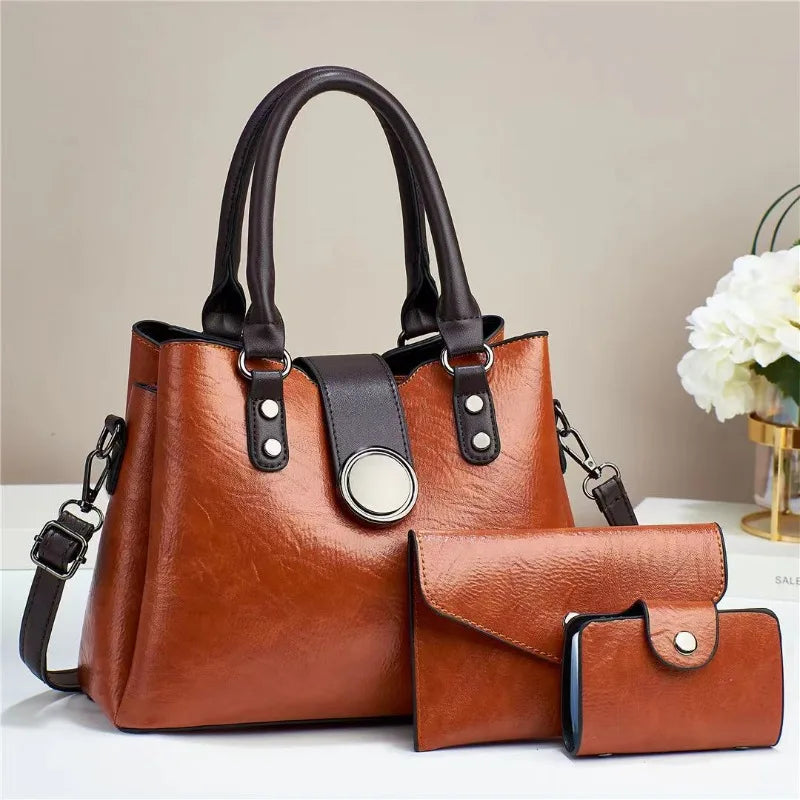 Women Handbag Tote Bag Ladies Large Capacity Shoulder Bags Designer 3 Piece Set Ladies Bag Travel Beach Shopping Bag