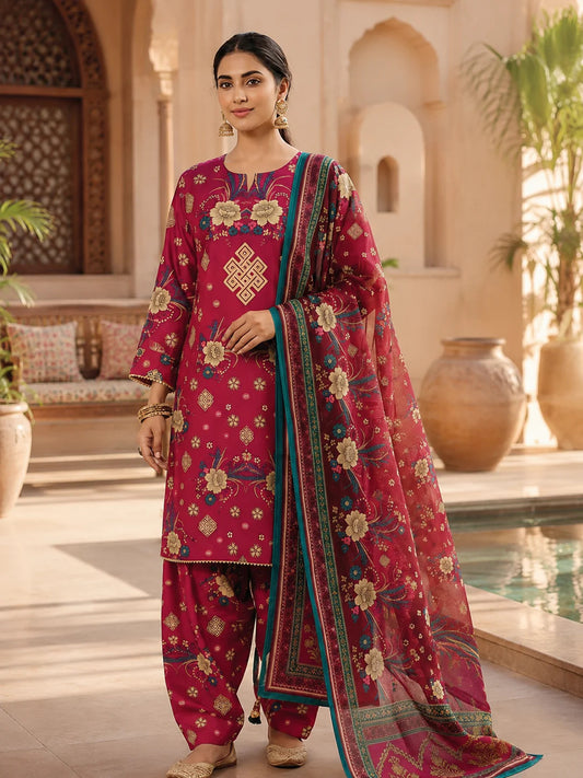 Swiss Lawn Unstitched 3 Piece Suit - A1720