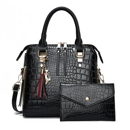 2024 New Crocodile Patterned Crossbody Composite Bag High Quality Single Shoulder Tote Bags Women Fashion Handbags with Wallet