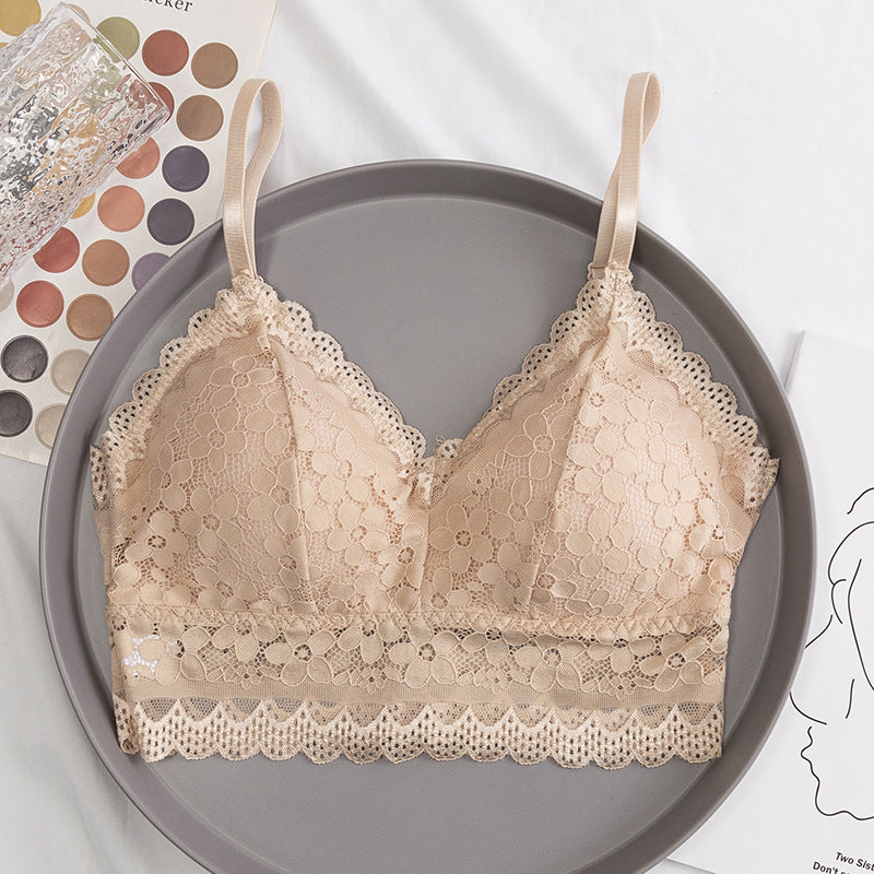 Sexy Lace No Rims Bras Female Brassiere Seamless Underwear Women's Thin Bra with Wire Free Gather Lingerie Bralette