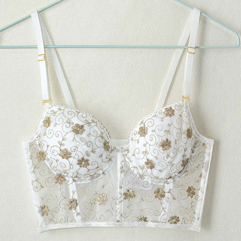 Women Green Padded Lace Trim Straps Invisible Bras Cotton Panties Push Up Bra Set Sexy Lingerie Set Underwear