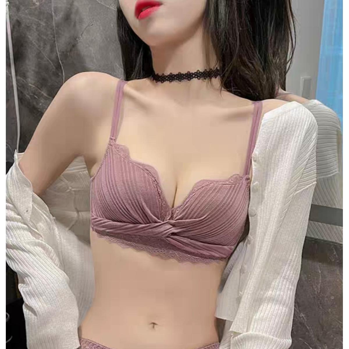 New Style Random Color Women Lace Push Up Cotton Double padded bra for women 32 to 42