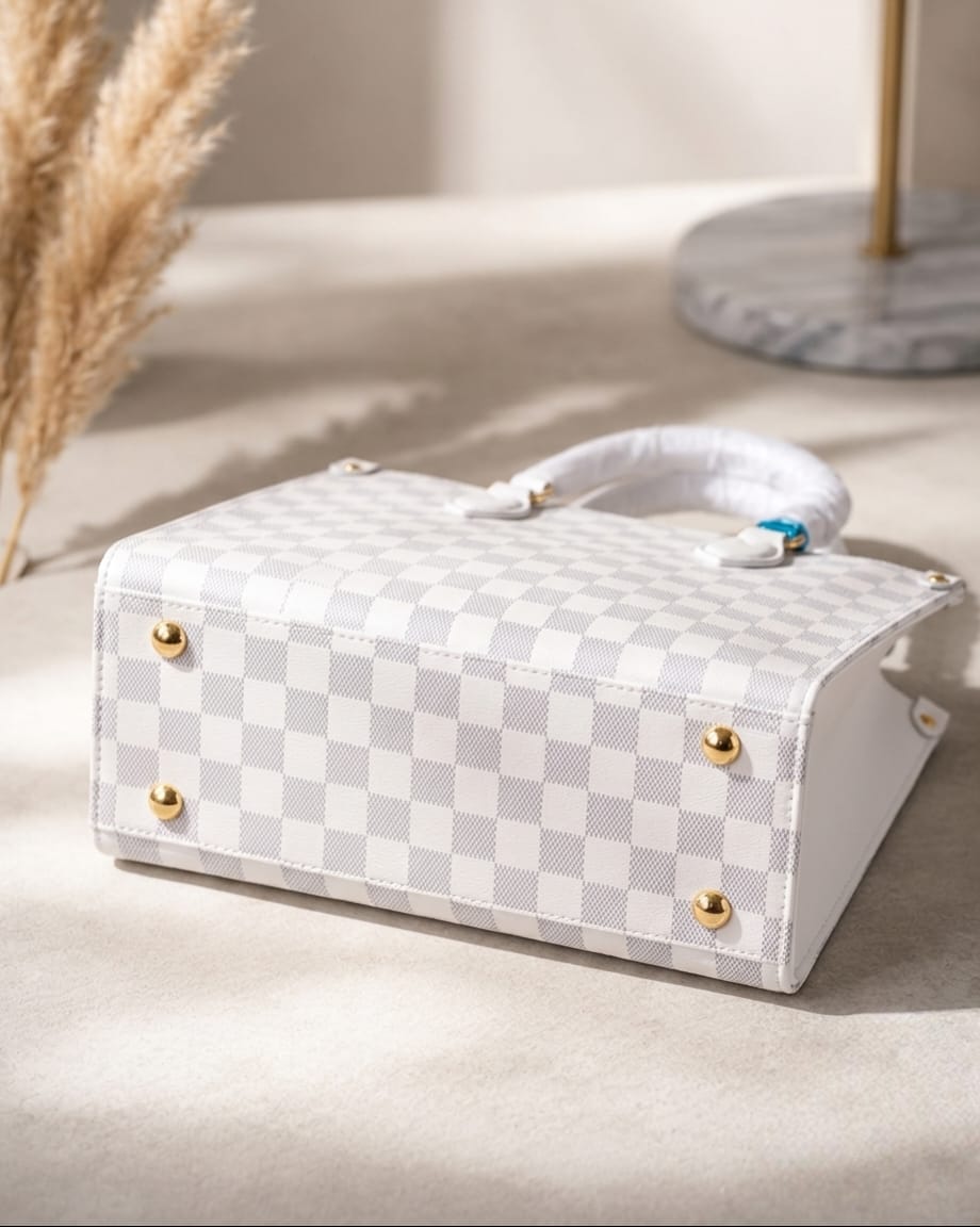 CHECKERED HANDBAGS 2-PCS