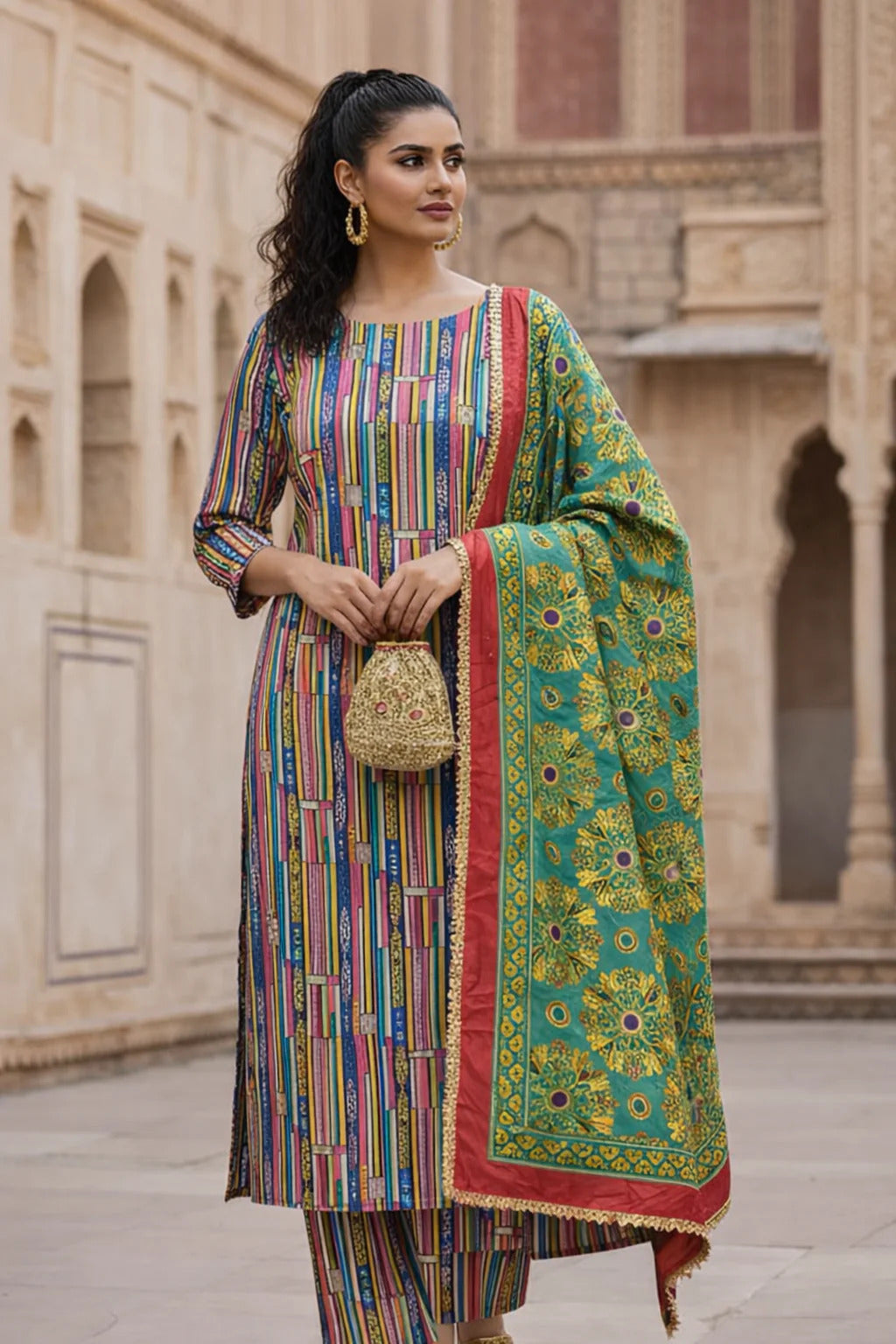 Swiss Lawn Unstitched 3 Piece Suit - A1712