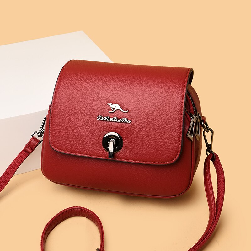 Elegant Women Shoulder Bags Textured Pu Leather Crossbody Bag Ladies Small Purses and Handbags Female Solid Color Messenger Bag