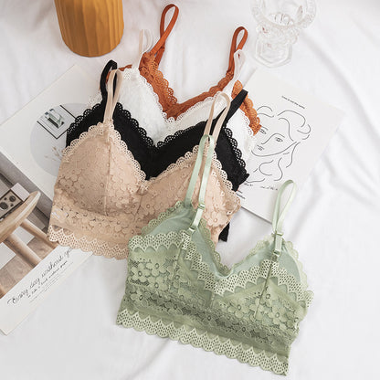 Sexy Lace No Rims Bras Female Brassiere Seamless Underwear Women's Thin Bra with Wire Free Gather Lingerie Bralette