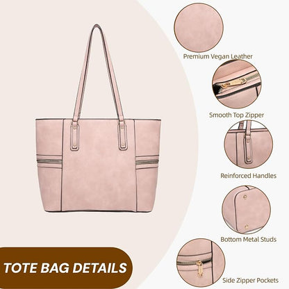 Purses and Handbags for Women Tote Bag Shoulder Bag Top Handle Satchel Purse Set with Wallet Large Work Tote 3pcs