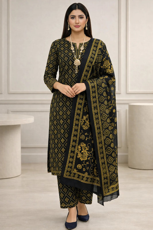 Swiss Lawn Unstitched 3 Piece Suit - A1713