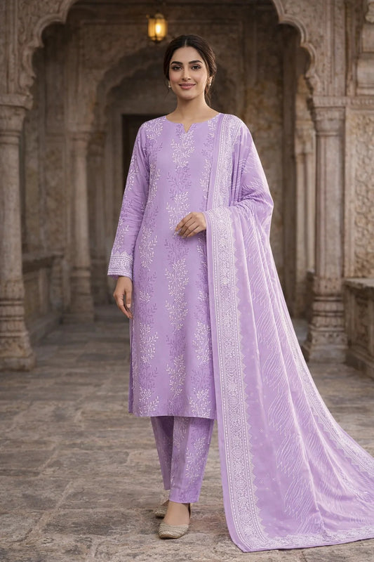 Swiss Lawn Unstitched 3 Piece Suit - A1745