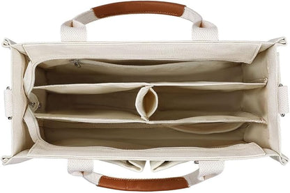Tote Bag for Women with Zipper Closure & Individual Compartments for Work College for Teacher & Nurse