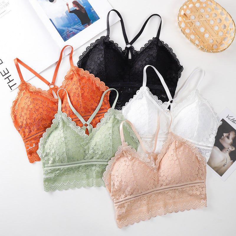 Sporty Push up Bra for Women Sexy Solid Seamless Bralette Chest Tube Tops Wire Free Brassiere Gathered Lingerie