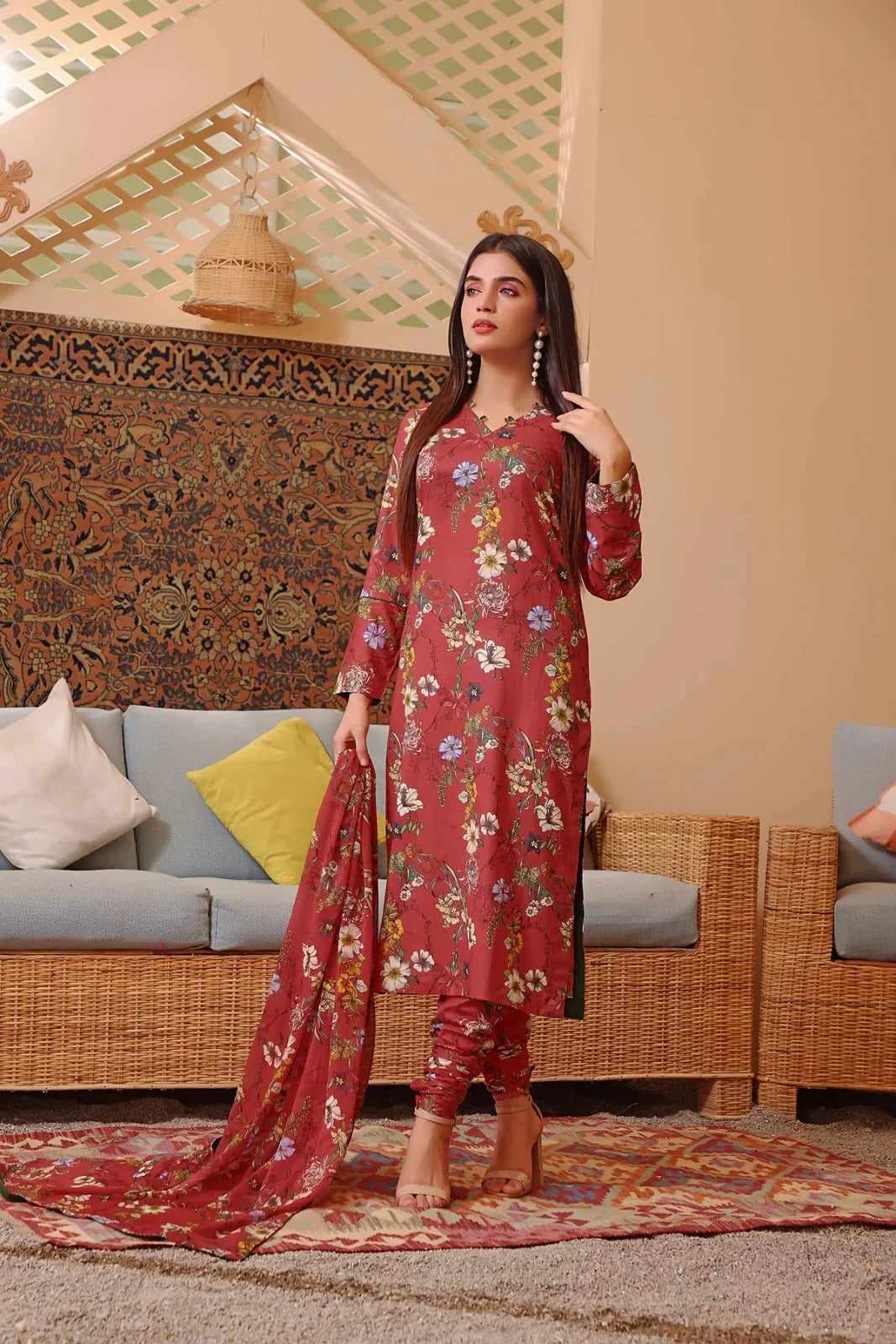 Unstitched Breeze Lawn Suit, All Over Stylish Printed Summer Wear Collection – Random Article VG- 95