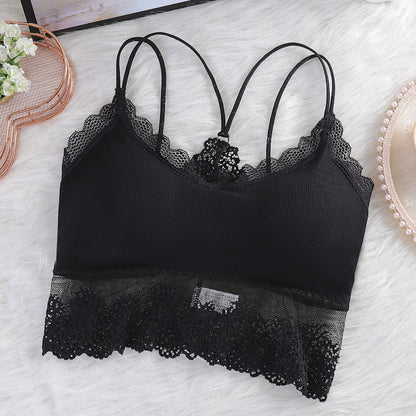 Wireless Bras for Women Lingerie Cross Strap Sexy Bralette Push up Bra Straps Backless Lace Brassiere Femme