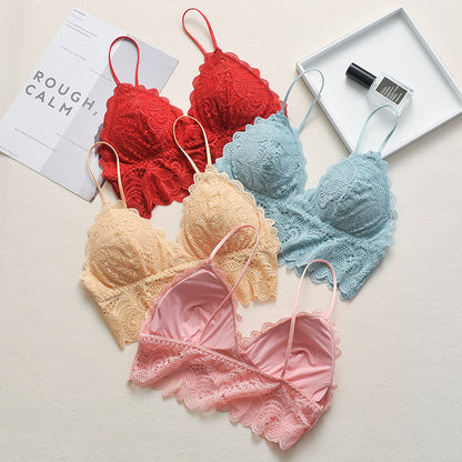 Female Deep V Bralette Women Push up Bra Seamless Sexy Lace Padded Underwear Brassiere Lingerie Girls Crop Top