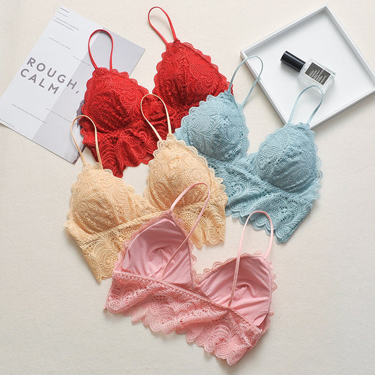 Female Deep V Bralette Women Push up Bra Seamless Sexy Lace Padded Underwear Brassiere Lingerie Girls Crop Top