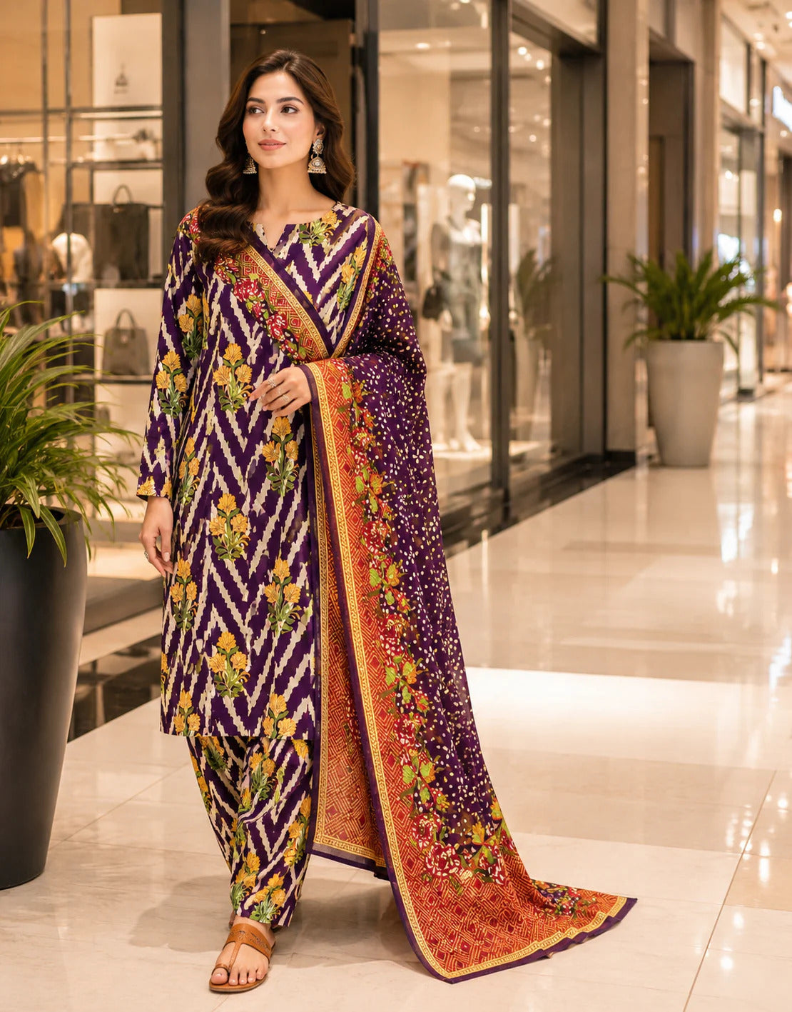 Swiss Lawn Unstitched 3 Piece Suit - A1766