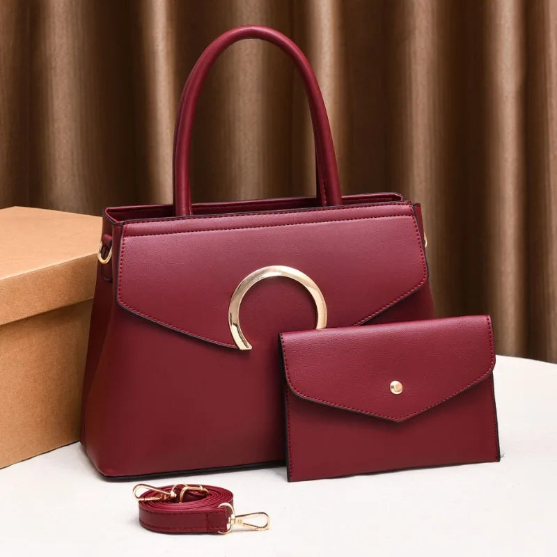 Two Piece Set Women's Bag 2024 New Fashion Women's Handbag with Wallet Large Capacity European & American Shoulder Crossbody Bag