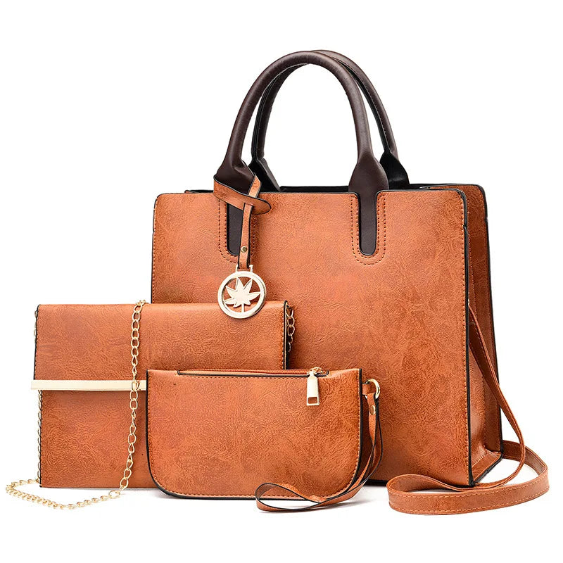 Women's Composite Bag 2024 New European & American Large Capacity Women's Handbag Two-piece Set Women's Shoulder Crossbody Bag