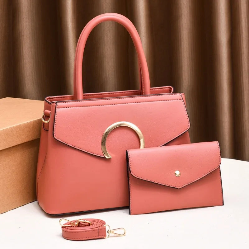Two Piece Set Women's Bag 2024 New Fashion Women's Handbag with Wallet Large Capacity European & American Shoulder Crossbody Bag