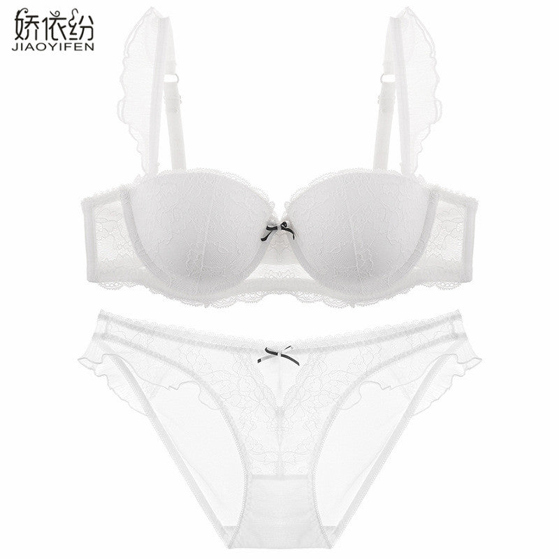 Sexy French Bra Lace Underwear Set Push Up BC Cup Plus Chest Pad Comfortable Embroidery Europe Intimates Bra & Brief Sets