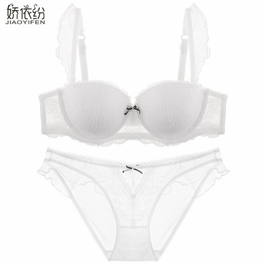 Sexy French Bra Lace Underwear Set Push Up BC Cup Plus Chest Pad Comfortable Embroidery Europe Intimates Bra & Brief Sets