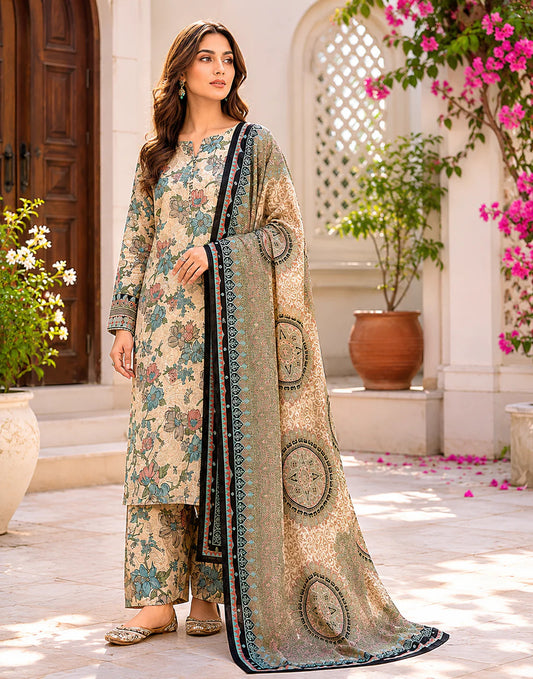 Swiss Lawn Unstitched 3 Piece Suit - A1739
