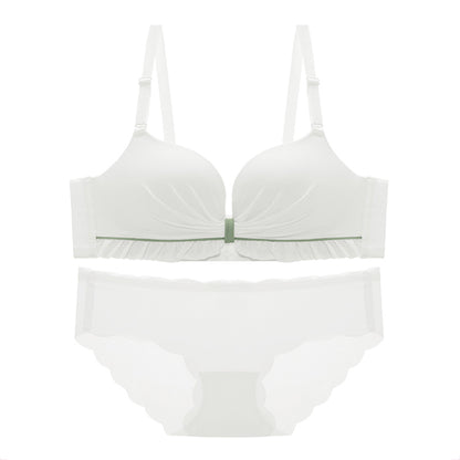 New For Women Yellow Blue Sexy Bras Wireless Bras Cotton Panties Backless Padded Bra Sets A B Underwear Sweet