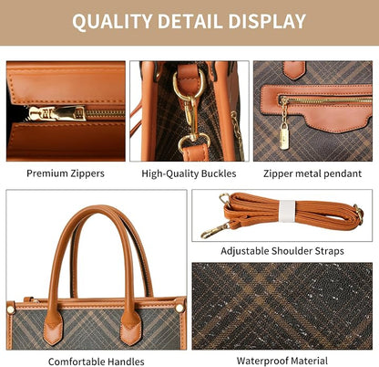 Purses and Handbags for Women, 3Pcs Women's Handbags Fashion PU Leather, Tote Shoulder Top Handle Satchel Purse Bags