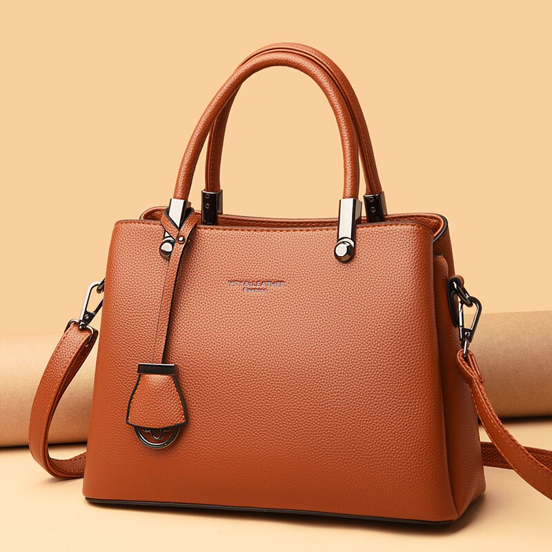 High End Women Handbag Designer Leather Shoulder Bags Solid Color Messenger Bag High Capacity Tote Bag Lady Retro Crossbody Bags