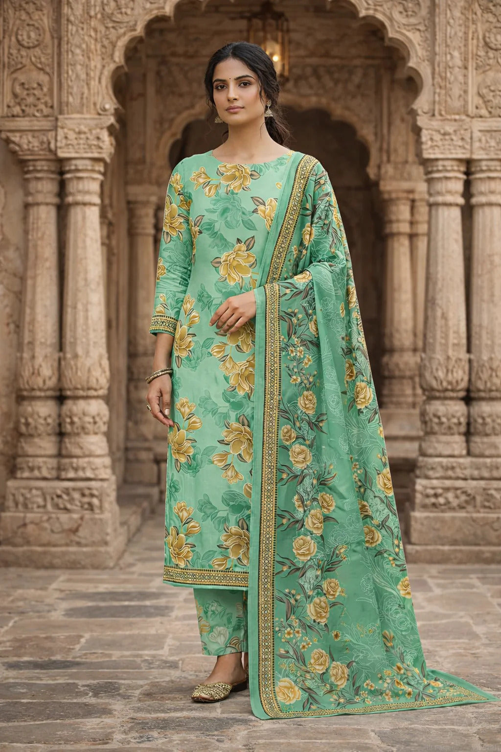 Swiss Lawn Unstitched 3 Piece Suit - A1749