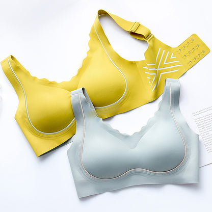 Women Yellow Sexy Lingerie Sets Plus Size Bras One-Piece Cotton Panties Underwear Wireless Bra Sets Cup A B