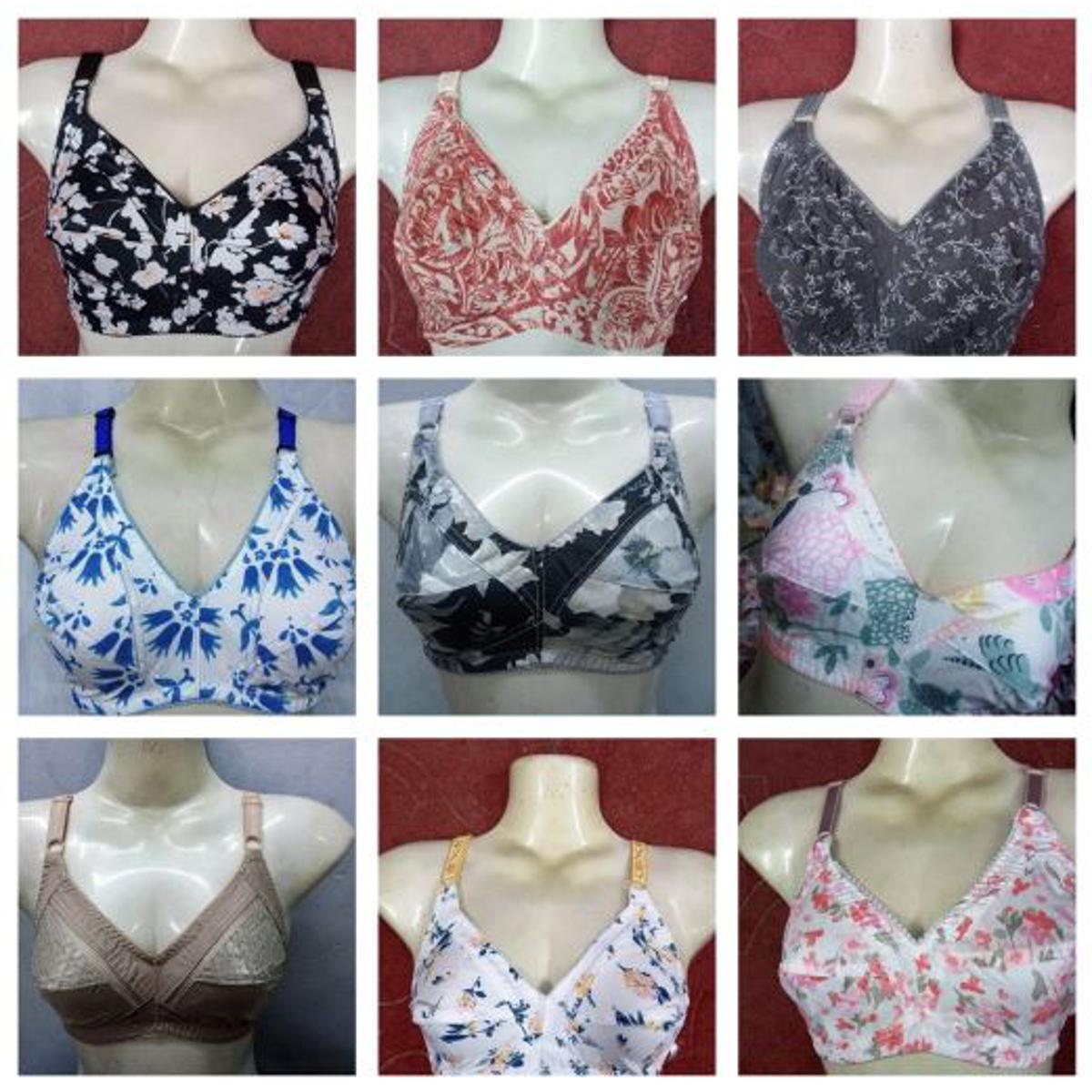Floral Lace Bralette Padded Wireless Bra Adjustable Shoulder Strap for women