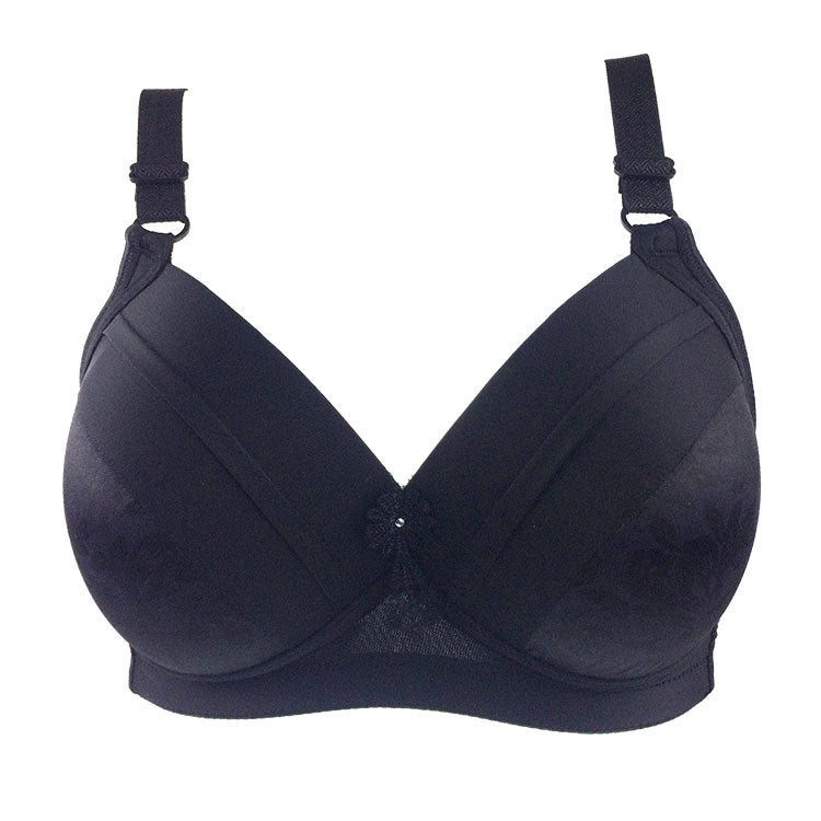 Linbaiway BC Cup Bras for Big Breasted Women Fat Full Coverage Wire Free Back Closure Underwear Gathered Bra