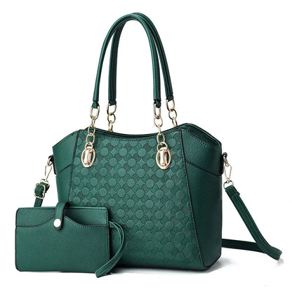 2024 New PU Leather Large Capacity Tote Bag Women's Chain One Shoulder Bag Fashion Women's Handbag with Wallet Bolsa Feminina