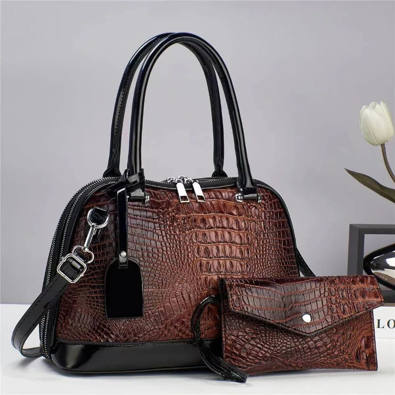 2024 New Women's Shell Bag Large Capacity Women's Handbag with Wallet Women's Shoulder Bag Quality Leather Ladies Crossbody Bags