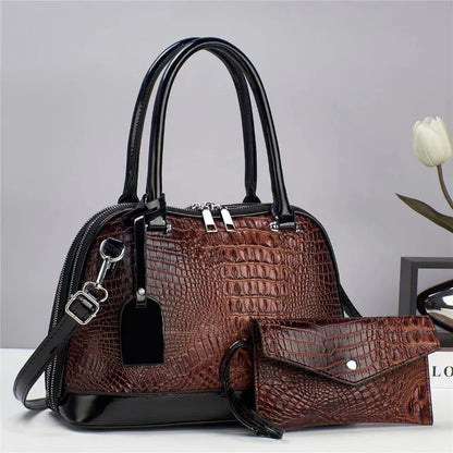 2024 New Women's Shell Bag Large Capacity Women's Handbag with Wallet Women's Shoulder Bag Quality Leather Ladies Crossbody Bags