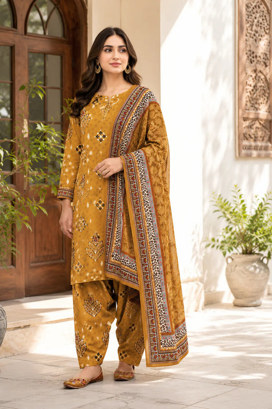 Swiss Lawn Unstitched 3 Piece Suit - A1760
