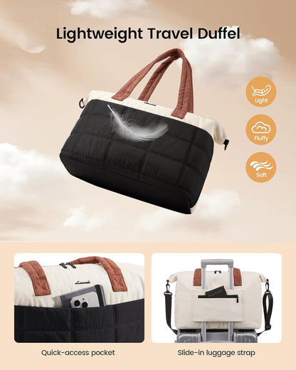 Gym Bag for Women & Men with Wet Pocket,48L Puffer Laptop Work Bags for Women with Computer Compartment,Waterproof Teacher Tote Bags Workout Weekender Carry on Travel Bag,Large Purse Handbags