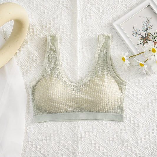 Lace Meshcrop Top Women Sexy Female Lingerie Breathable Underwear Wireless Padded Bandeau Streetwear Camisole