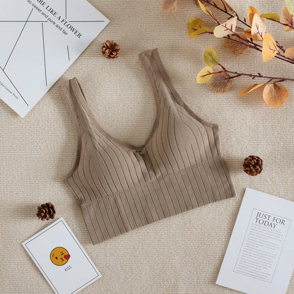 Women Seamless Crop Top Summer Sports Tube Tops Bra Female Fitness Base Tank Sleeveless Camis Underwear 2023
