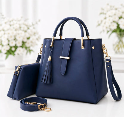 2-PCS TUSEL  PREMIUM LEATHER HANDBAGS