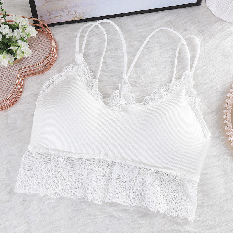 Wireless Bras for Women Lingerie Cross Strap Sexy Bralette Push up Bra Straps Backless Lace Brassiere Femme