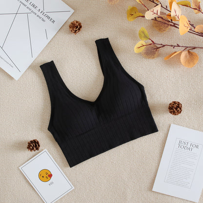 Women Seamless Crop Top Summer Sports Tube Tops Bra Female Fitness Base Tank Sleeveless Camis Underwear 2023